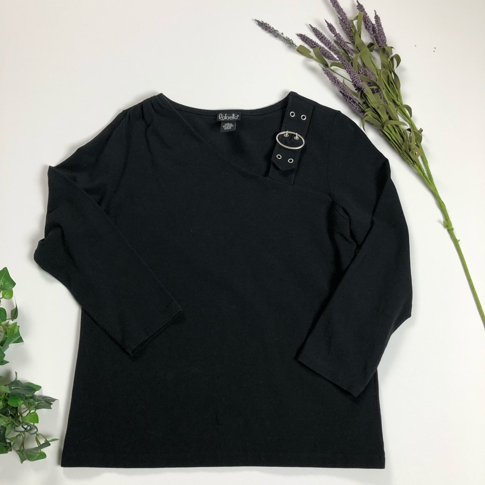 Rafella Black long sleeve top.  Size L